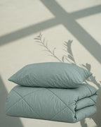 Zestaw Blankies: Kołdra (140x200) + Poduszka (50x60) –  kolor - Szałwiowy