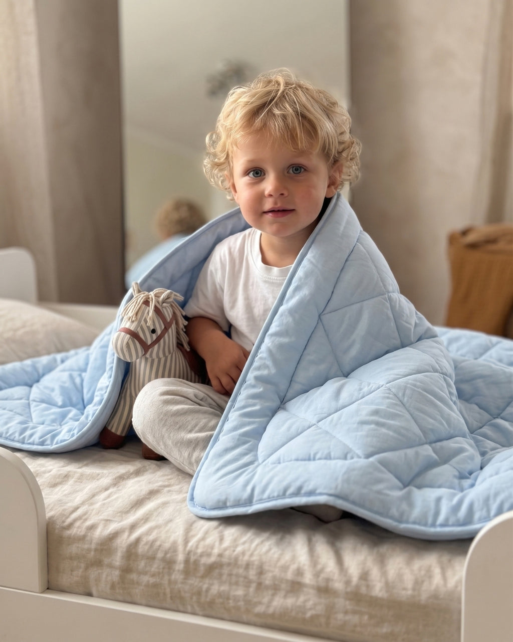 Kołdra Bezposzewkowa Blankies (140x200) – Twoja oaza dobrego snu - kolor - Błękitny