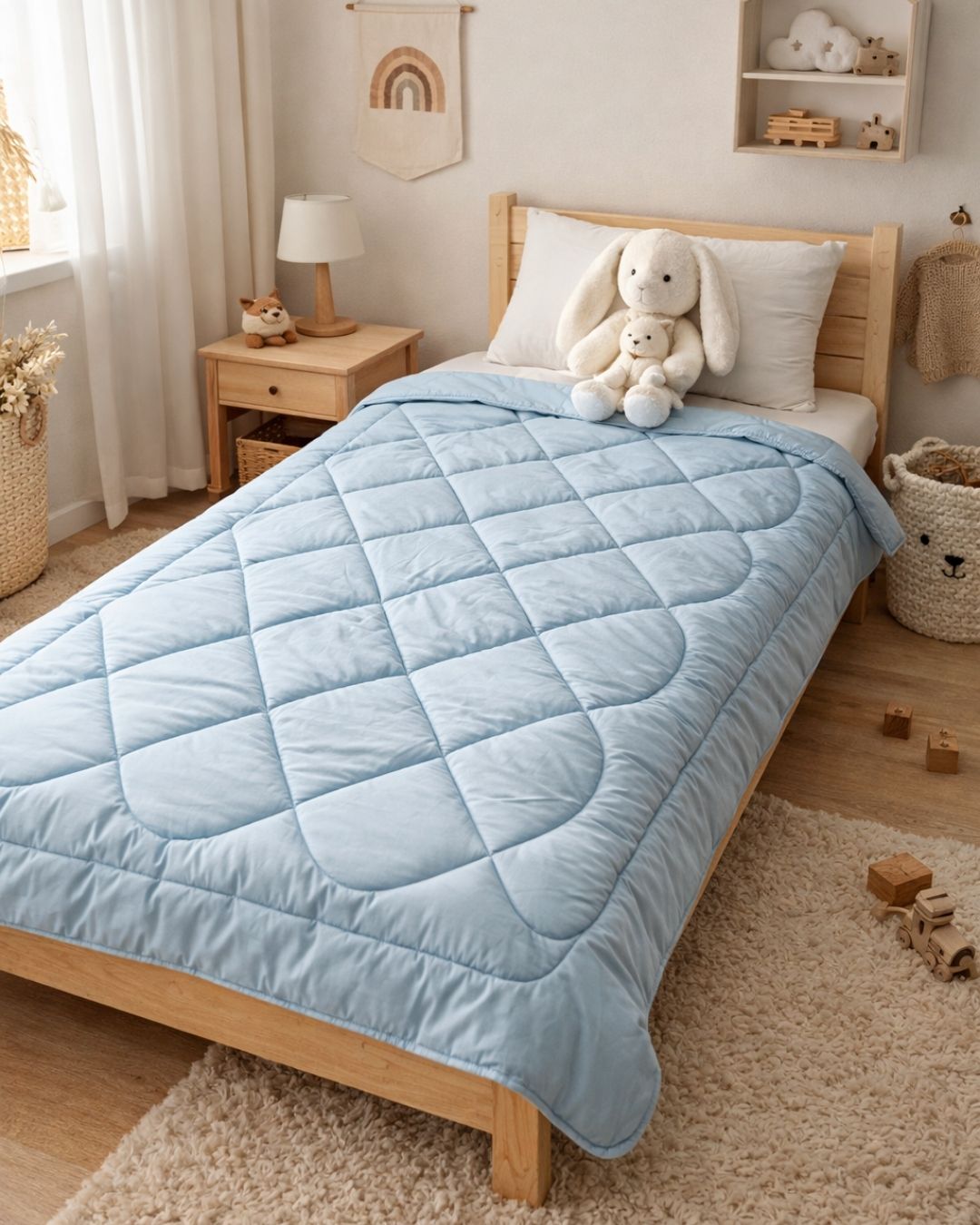 Kołdra Bezposzewkowa Blankies (140x200) – Twoja oaza dobrego snu - kolor - Błękitny