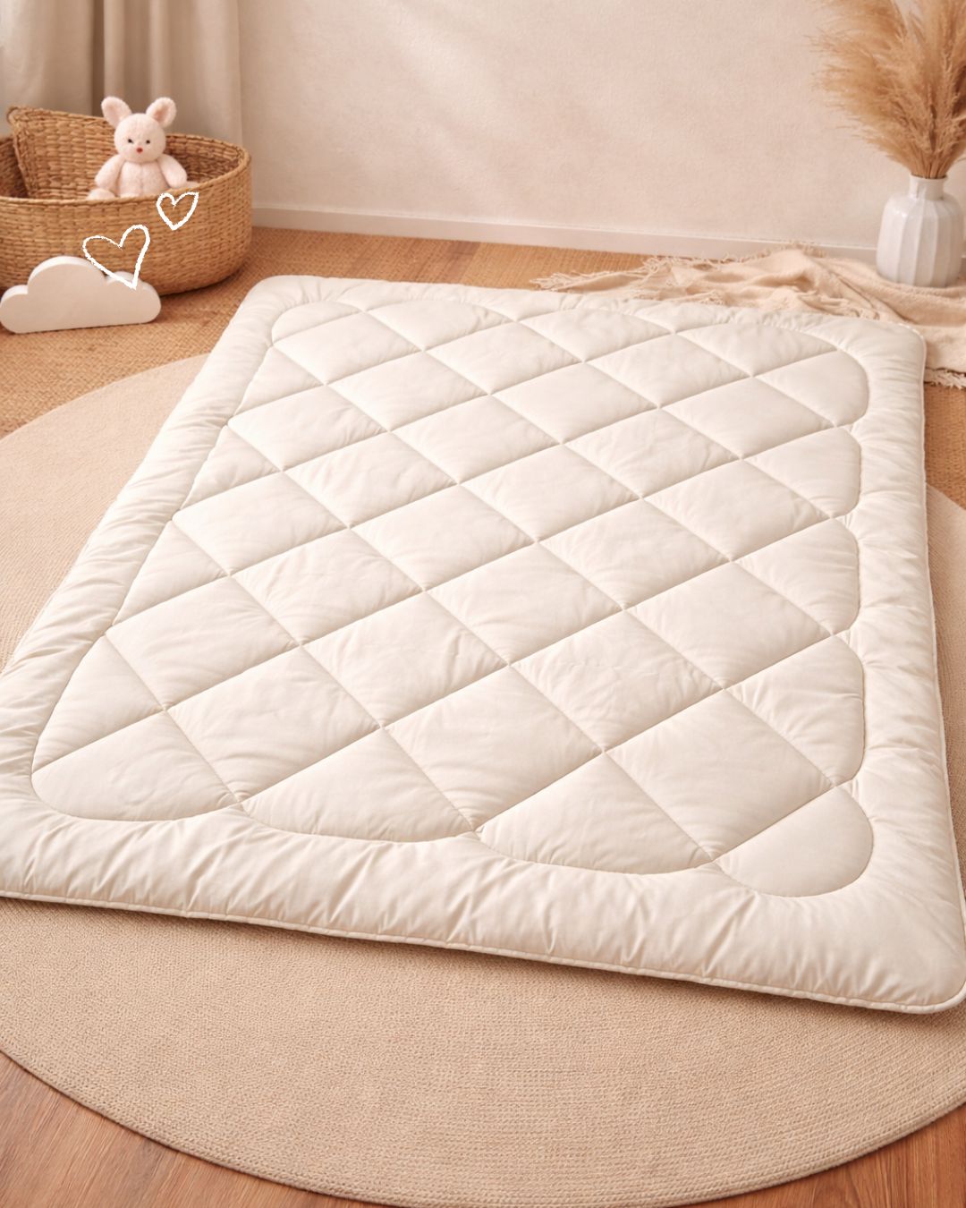 Zestaw Blankies: Kołdra (140x200) + Poduszka (50x60) – Mniej warstw, więcej snu - kolor - Słoneczne Ecru